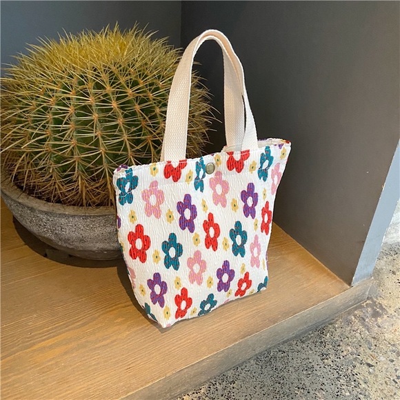 Handmade small picnic bag/ bento bag/ kids bag/ grocery bag - Picture 3 of 9